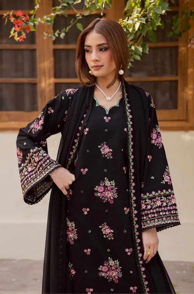 3 Piece Embroidered Lawn Suit - SKU:(LDS037)