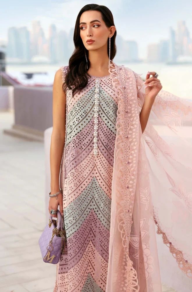 3 Piece Chikankari Embroidered Lawn Suit - SKU:(LDS030)