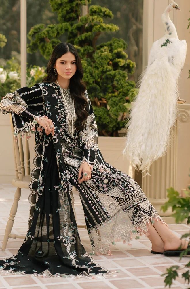 3 Piece Chikankari Embroidered Lawn Suit - SKU:(LDS026)