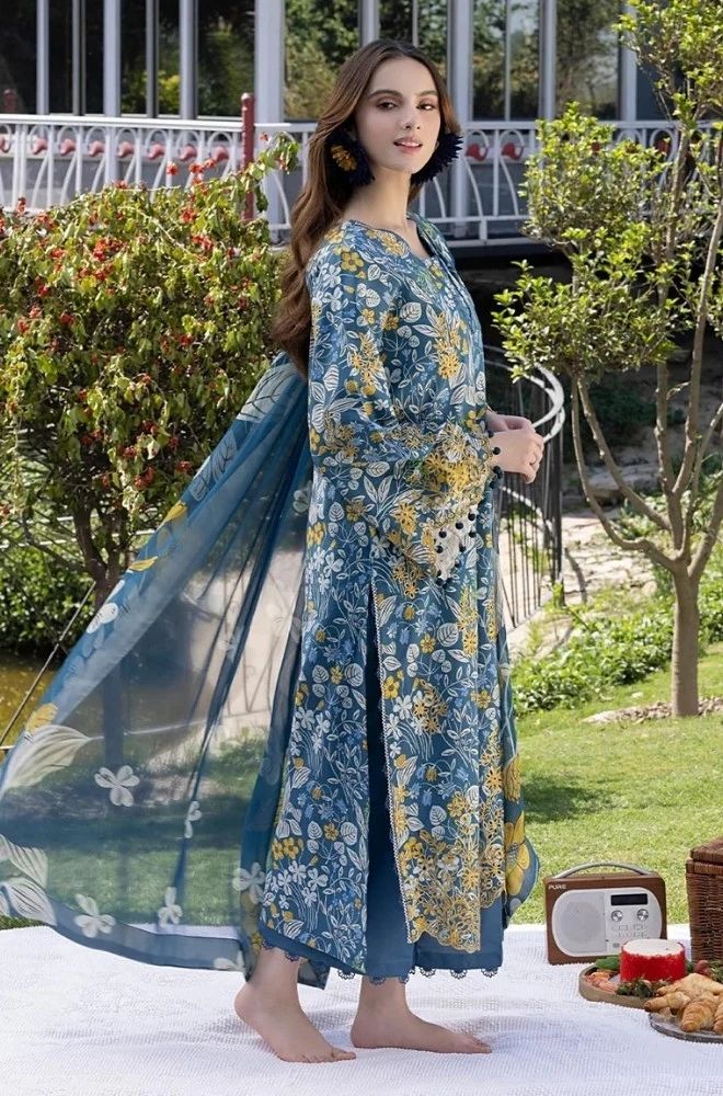 3 Piece Lawn Digital Printed Suit - SKU:(LDS072)