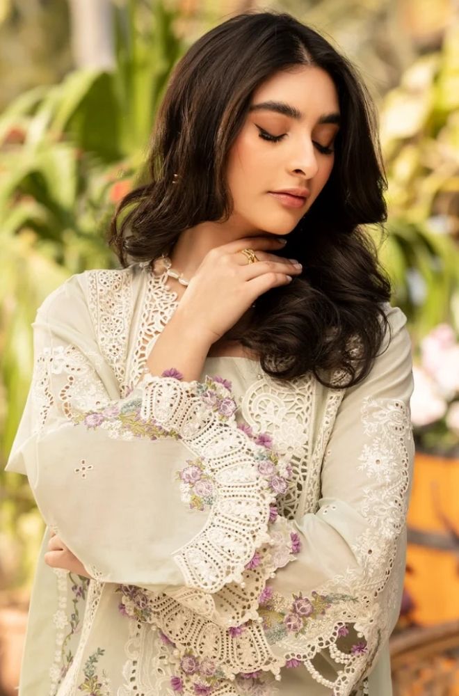 3 Piece Chikankari Embroidered Lawn Suit SKU:(LDS022)