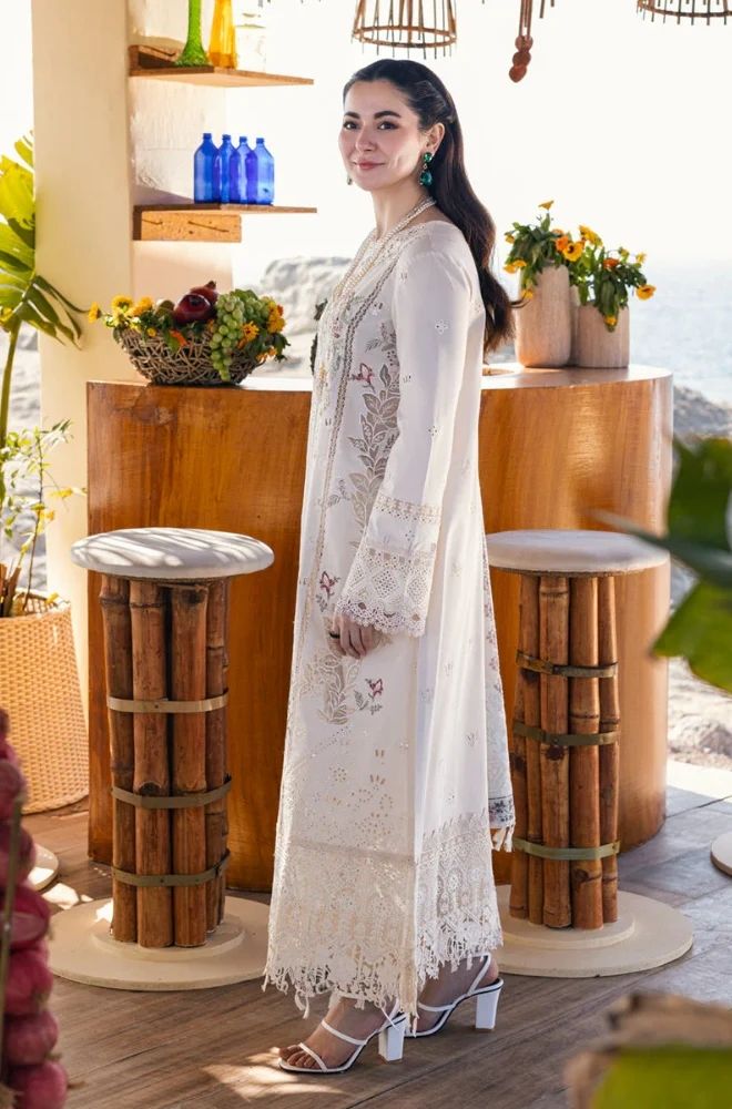 3 Piece Chikankari Embroidered Lawn Suit - SKU:(LDS047)