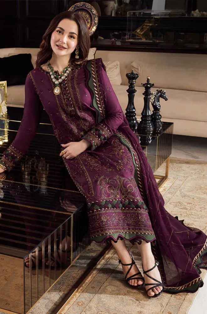 3 Piece Embroidered Lawn Suit - SKU:(LDS050)