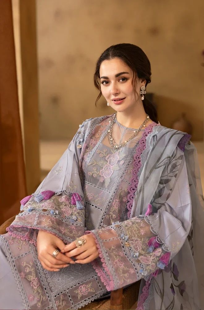 3 Piece Chikankari Embroidered Lawn Suit - SKU: (LDS013)