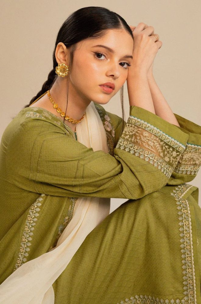 3 Piece Embroidered Lawn Suit - SKU:(LDS080)