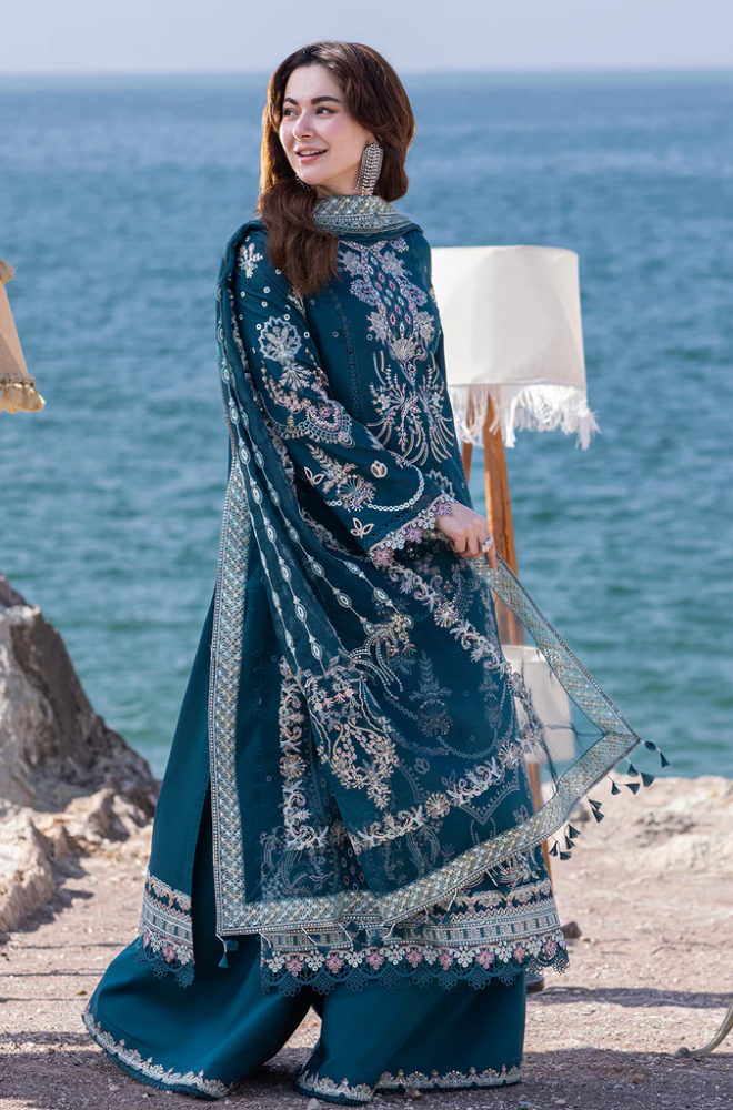 Qalamkar - Summer 3PC Lawn ChickenKari Embroidered Suit - LDS070