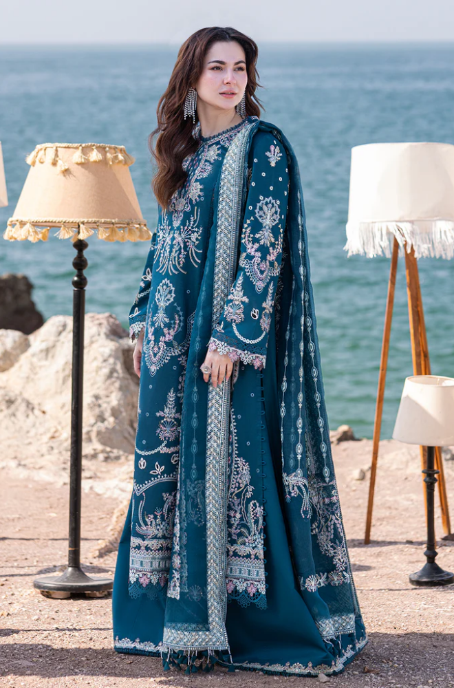 Qalamkar - Summer 3PC Lawn ChickenKari Embroidered Suit - LDS070