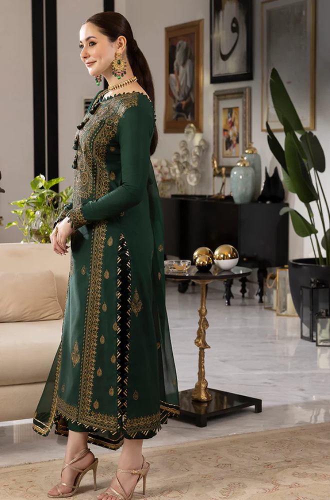 ASIM JOFA- 3PC Lawn Embroidered Suit - LDS010