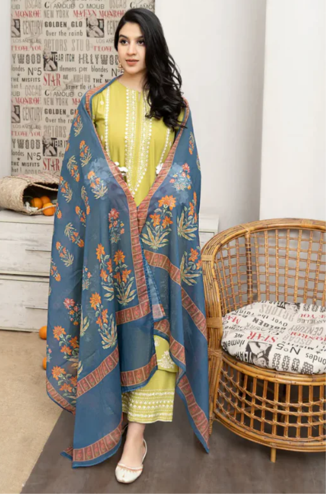 Urge - 3PC Lawn Embroidered Suit -LDS006