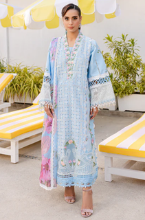 PARISHAY- Summer 3PC Lawn Chikankri Embroidered Suit - LDS129