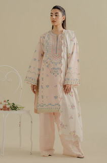 COCO BY ZARA SHAHJAHAN - Summer 3PC Lawn ChickenKari Embroidered Suit - LDS033