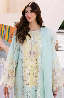BIN ILYAS - Summer 3PC Lawn ChickenKari Embroidered Suit - LDS031