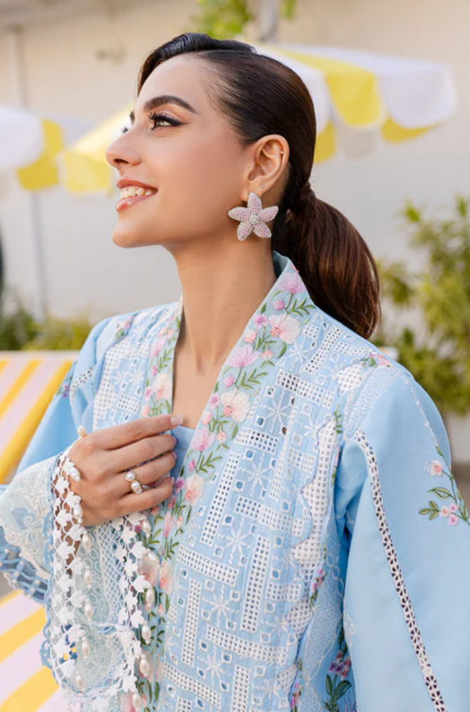 PARISHAY- Summer 3PC Lawn Chikankri Embroidered Suit - LDS129