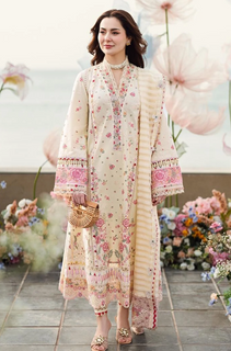 Qalamkar - Summer 3PC Lawn Embroidered Suit - LDS097