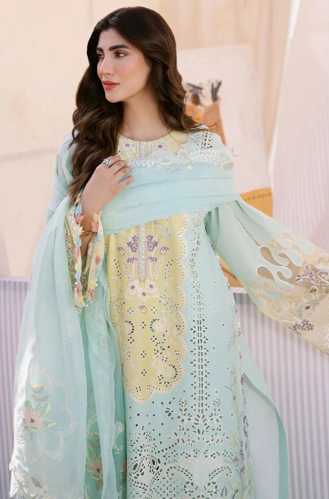 BIN ILYAS - Summer 3PC Lawn ChickenKari Embroidered Suit - LDS031