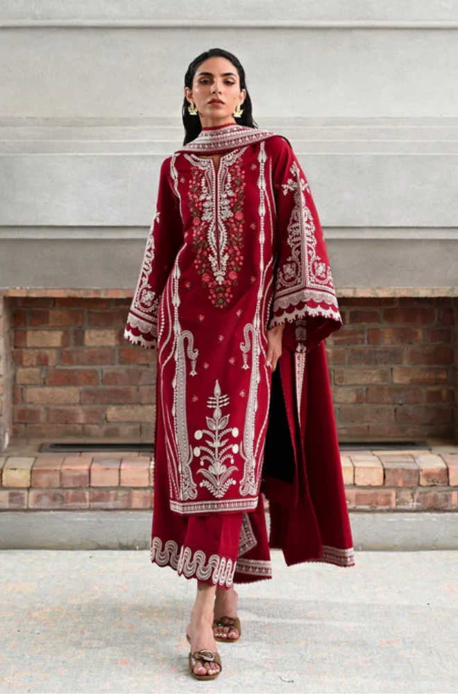 ZAIB - Summer 3PC Lawn Embroidered Suit - LDS048