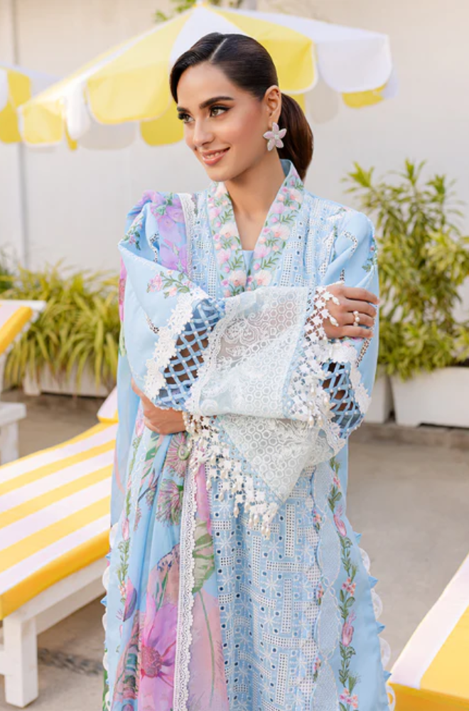 PARISHAY- Summer 3PC Lawn Chikankri Embroidered Suit - LDS129