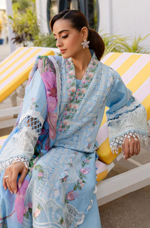 PARISHAY- Summer 3PC Lawn Chikankri Embroidered Suit - LDS129