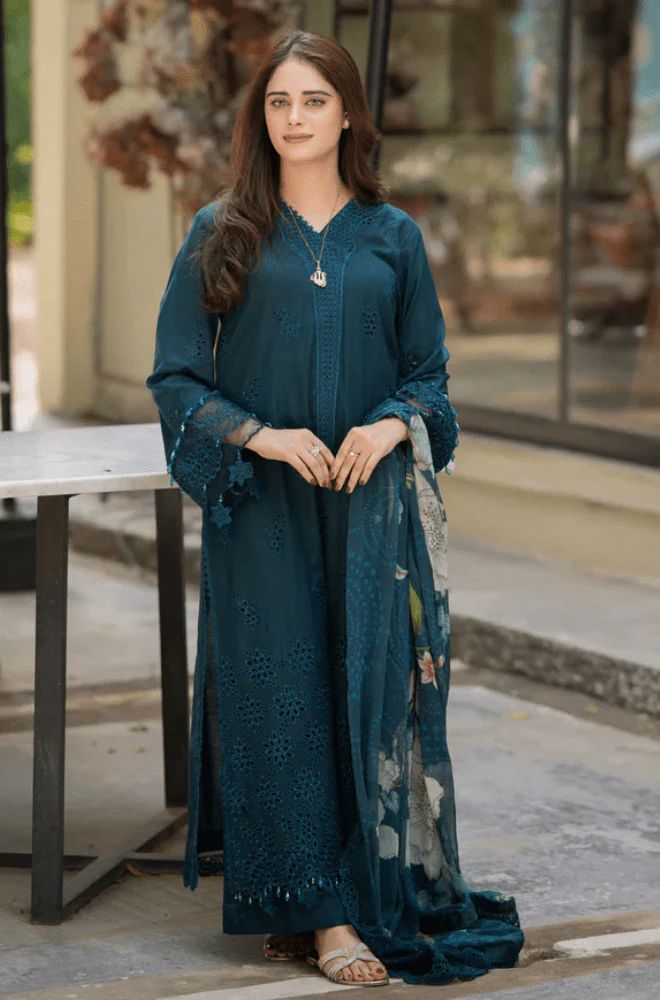 Summer 3PC Lawn Embroidered Suit - SKU:(LDS103)