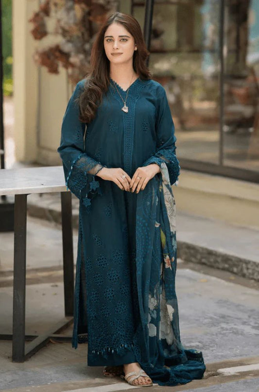 Summer 3PC Lawn Embroidered Suit - SKU:(LDS103)