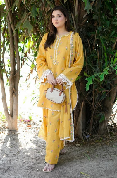 Summer 3Piece Lawn Embroidered Suit - SKU:(LDS001)