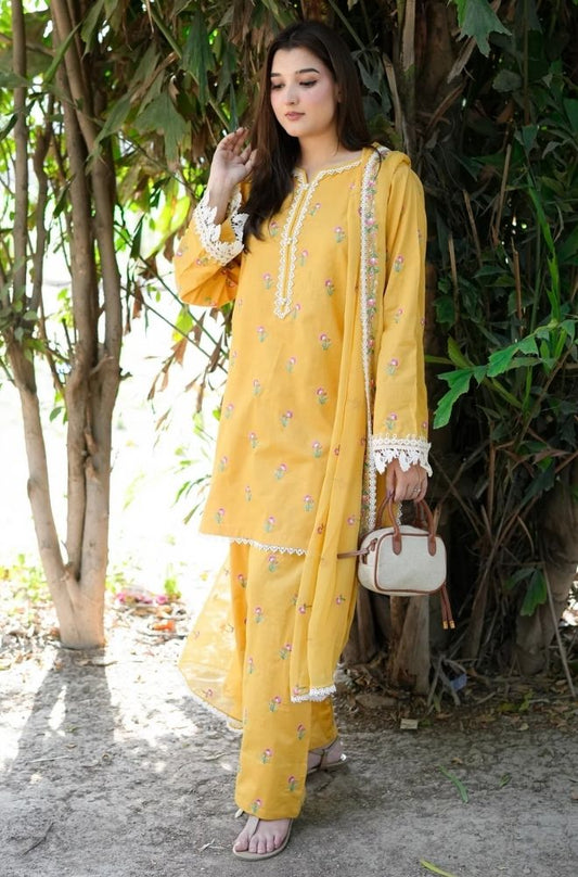 Summer 3Piece Lawn Embroidered Suit - SKU:(LDS001)