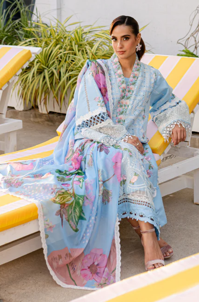 PARISHAY- Summer 3PC Lawn Chikankri Embroidered Suit - LDS129