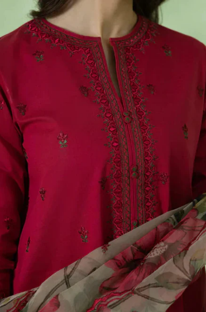 Sapphire - 3PC Lawn Embroidered Suit - LDS117