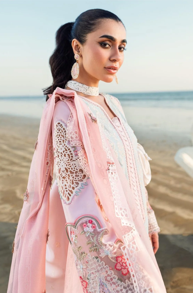 Qalamkar - Summer 3PC Lawn Chikankri Embroidered Suit - LDS130