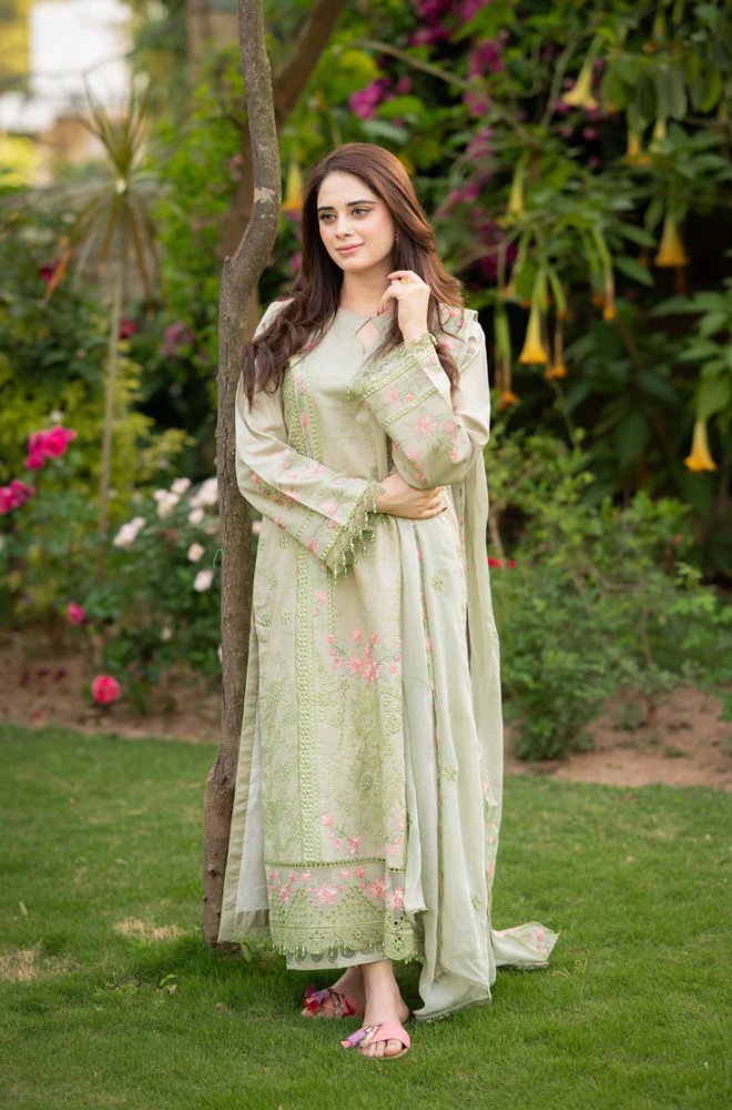 Mushq - Summer 3PC Lawn Embroidered Suit - LDS093