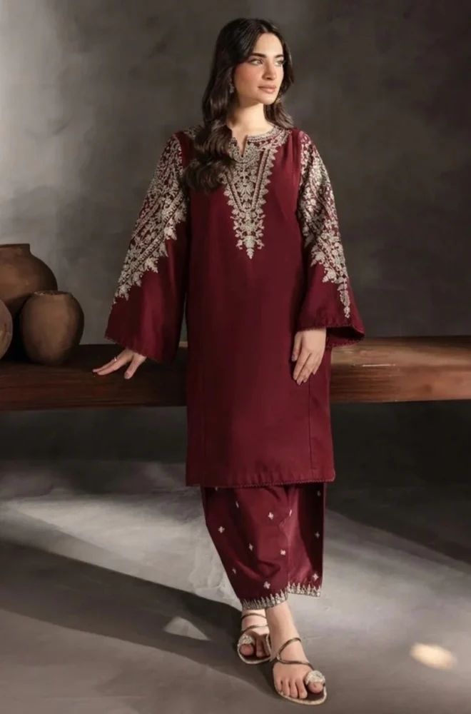 2 Piece Embroidered Lawn Suit - SKU:(LDS098)