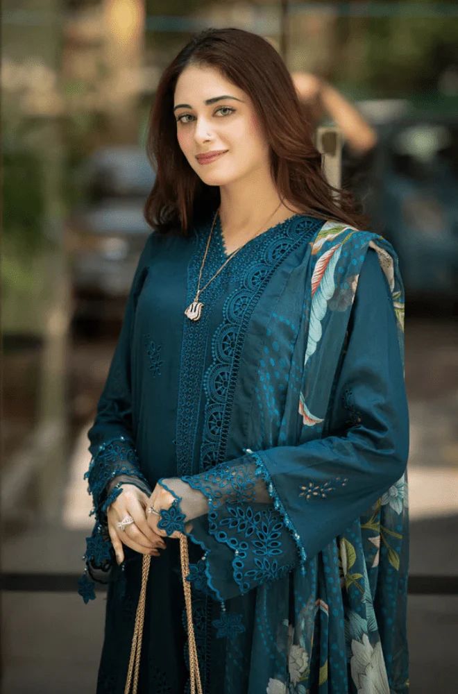 Summer 3PC Lawn Embroidered Suit - SKU:(LDS103)