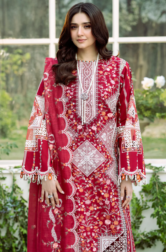 BIN ILYAS - Summer 3PC Lawn Chikankri Embroidered Suit - LDS138