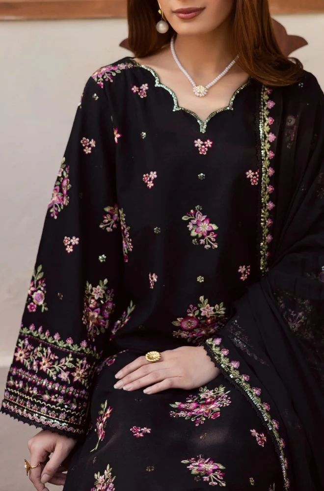 3 Piece Embroidered Lawn Suit - SKU:(LDS037)
