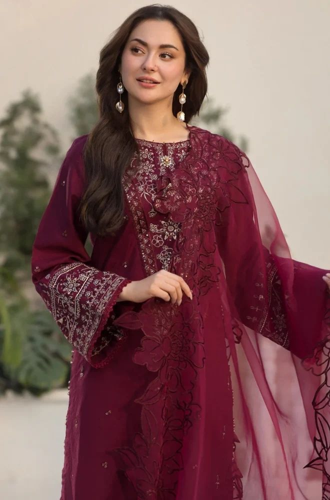 3 Piece Embroidered Lawn Suit - SKU:(LDS036)