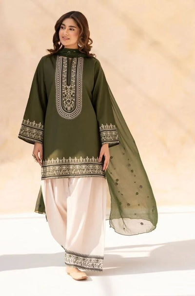 3 Piece Embroidered Lawn Suit - SKU:(LDS040)