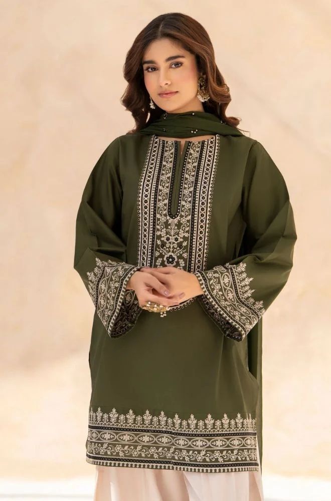 3 Piece Embroidered Lawn Suit - SKU:(LDS040)