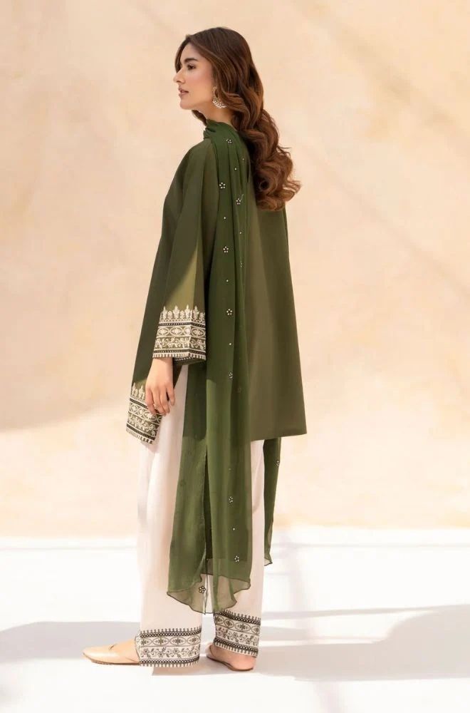 3 Piece Embroidered Lawn Suit - SKU:(LDS040)