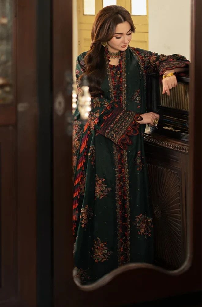 3 Piece Embroidered Lawn Suit - SKU:(LDS041)