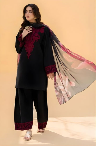 3 Piece Embroidered Lawn Suit - SKU:(LDS087)