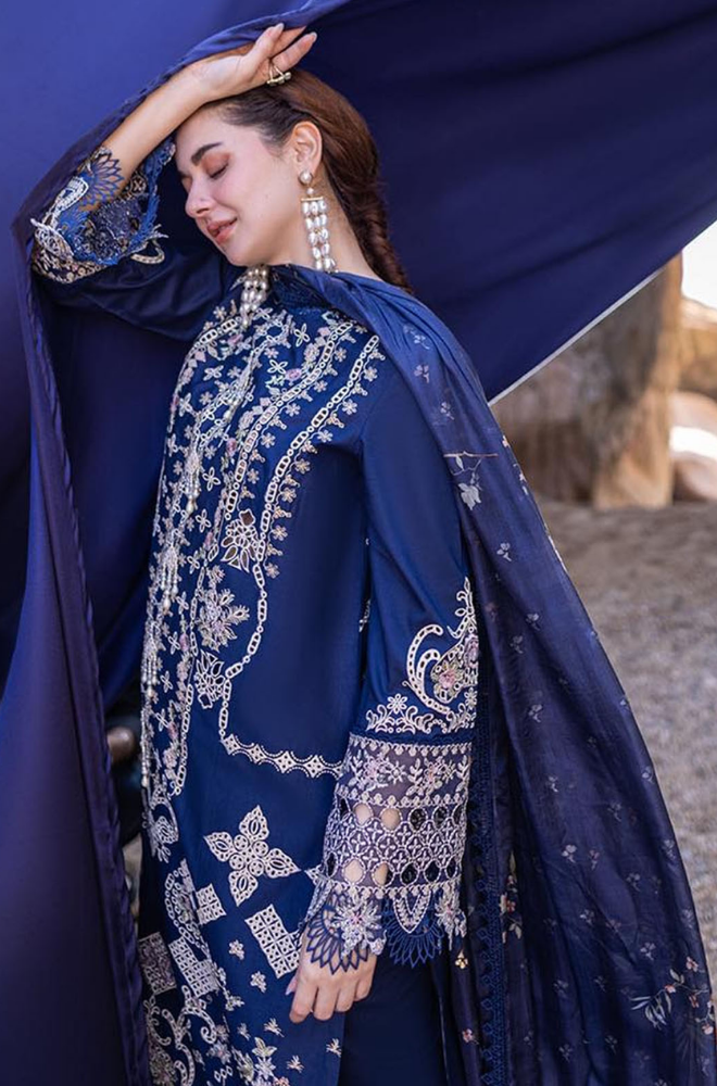 Qalamkar - Summer 3PC Lawn Embroidered Suit - LDS098