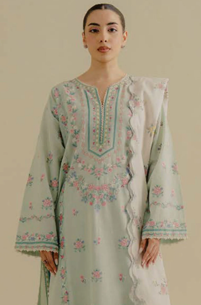 ZARA SHAHJAHAN - Summer 3PC Lawn Embroidered Suit - LDS039