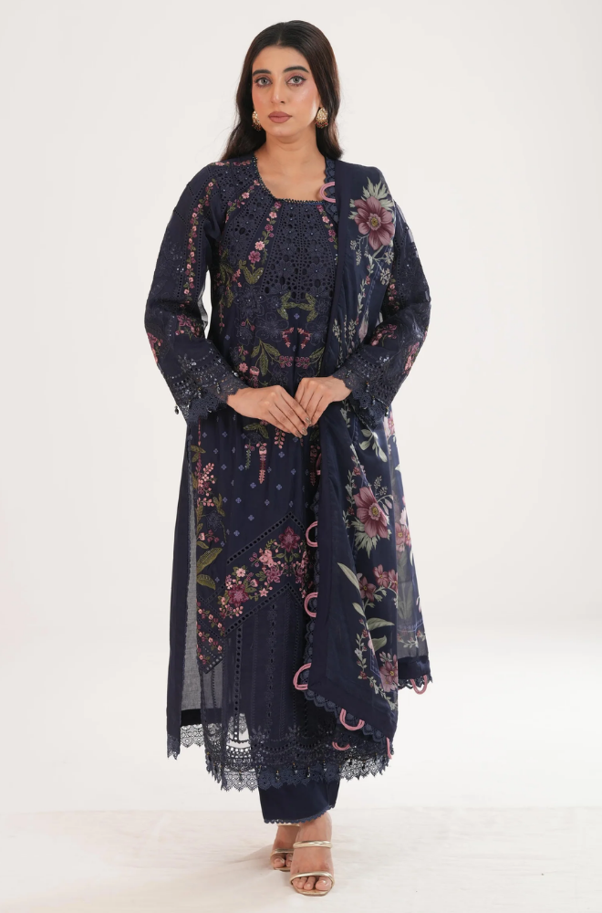 Maria B - Summer 3PC Lawn ChickenKari Embroidered Suit - LDS051