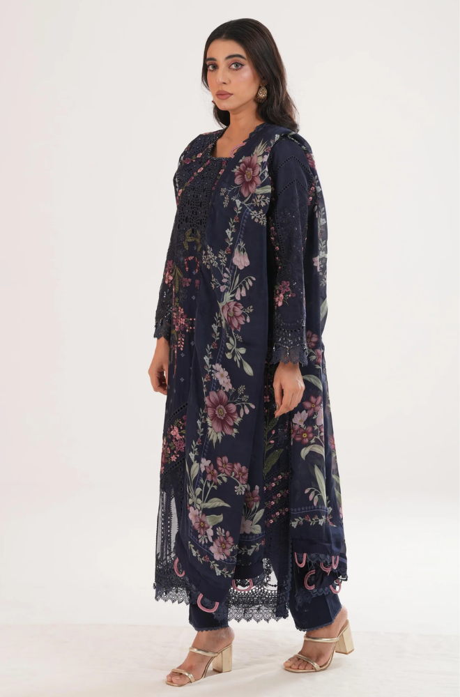 Maria B - Summer 3PC Lawn ChickenKari Embroidered Suit - LDS051