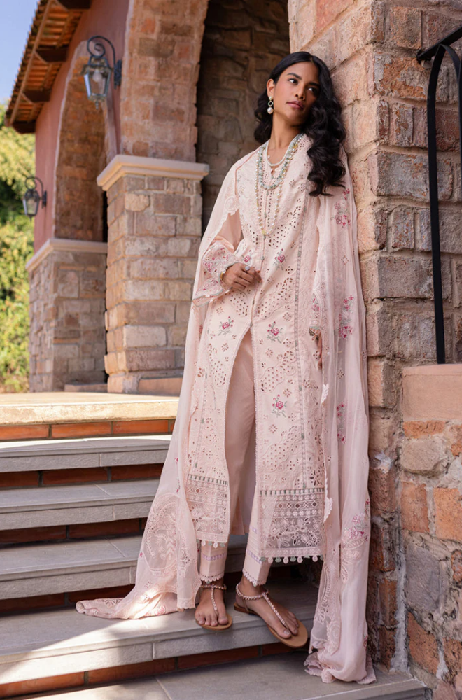 QalamKar - Summer 3PC Lawn Embroidered Suit - LDS058