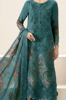 Maria B  - Summer 3PC Lawn Chikankari Embroidered Suit - LDS126