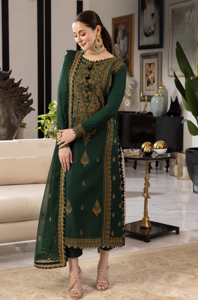 ASIM JOFA- 3PC Lawn Embroidered Suit - LDS010