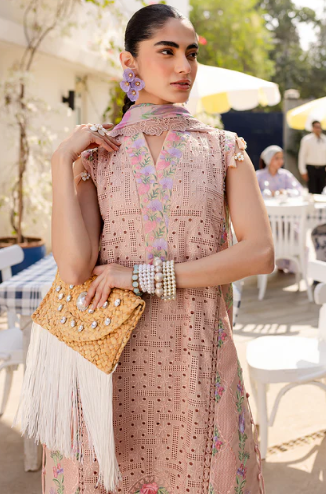 PARISHAY- Summer 3PC Chikankri Lawn Embroidered Suit - LDS128