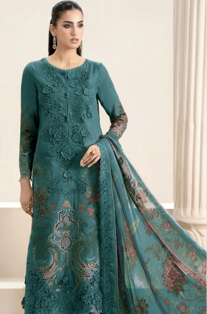 Maria B  - Summer 3PC Lawn Chikankari Embroidered Suit - LDS126