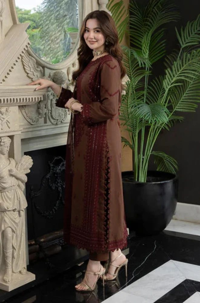 3 Piece Embroidered Lawn Suit - SKU:(LDS031)